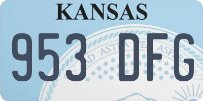 KS license plate 953DFG