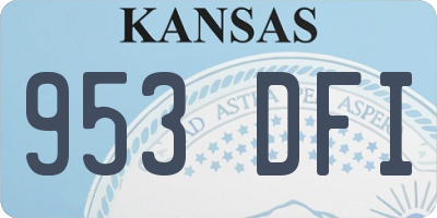 KS license plate 953DFI