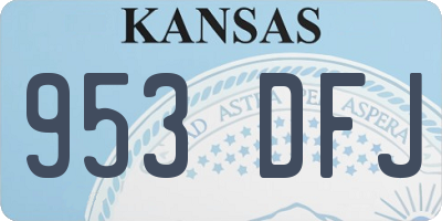 KS license plate 953DFJ