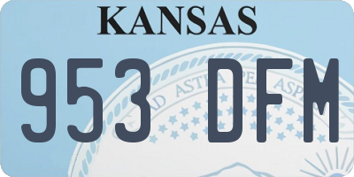 KS license plate 953DFM