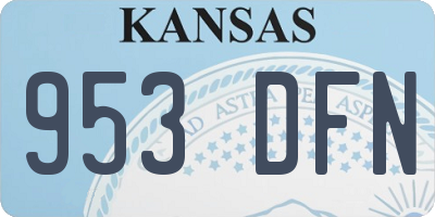 KS license plate 953DFN