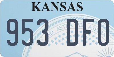 KS license plate 953DFO