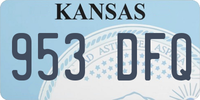 KS license plate 953DFQ