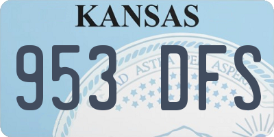 KS license plate 953DFS