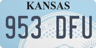 KS license plate 953DFU