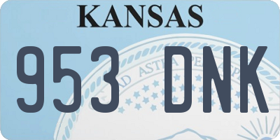 KS license plate 953DNK
