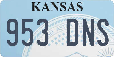 KS license plate 953DNS