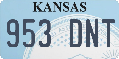 KS license plate 953DNT