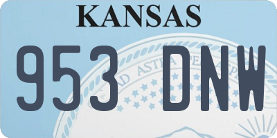 KS license plate 953DNW