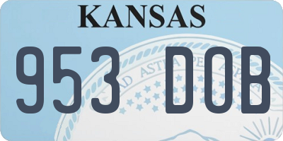 KS license plate 953DOB