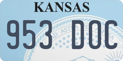 KS license plate 953DOC