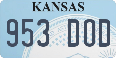 KS license plate 953DOD