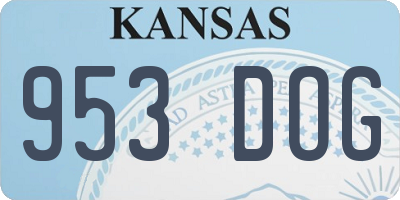 KS license plate 953DOG