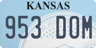 KS license plate 953DOM