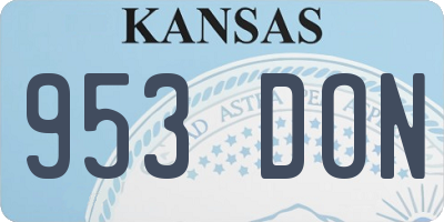 KS license plate 953DON