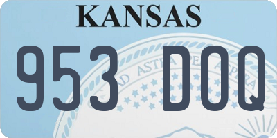 KS license plate 953DOQ