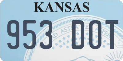 KS license plate 953DOT
