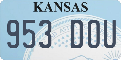 KS license plate 953DOU