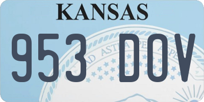 KS license plate 953DOV