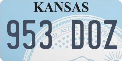 KS license plate 953DOZ