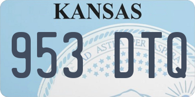 KS license plate 953DTQ