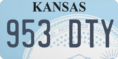 KS license plate 953DTY