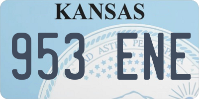 KS license plate 953ENE
