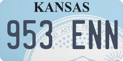 KS license plate 953ENN