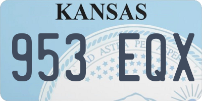 KS license plate 953EQX