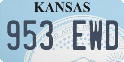 KS license plate 953EWD