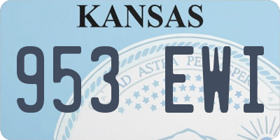 KS license plate 953EWI