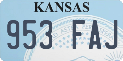KS license plate 953FAJ