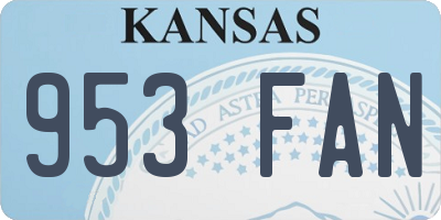 KS license plate 953FAN