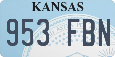 KS license plate 953FBN