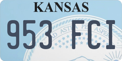 KS license plate 953FCI
