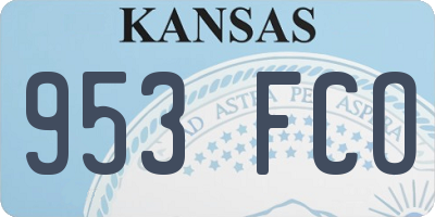KS license plate 953FCO