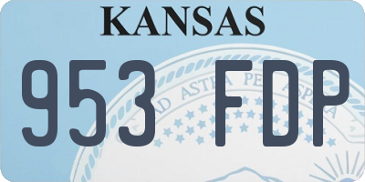 KS license plate 953FDP