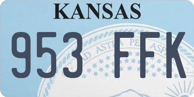 KS license plate 953FFK