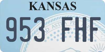 KS license plate 953FHF