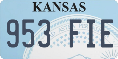 KS license plate 953FIE