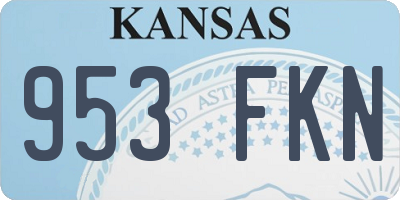KS license plate 953FKN