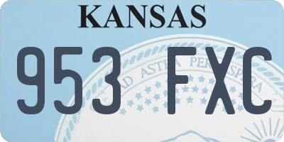KS license plate 953FXC