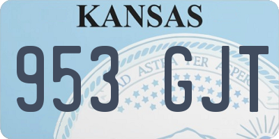KS license plate 953GJT