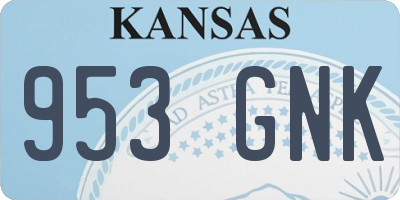 KS license plate 953GNK