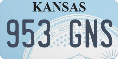 KS license plate 953GNS