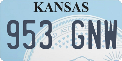 KS license plate 953GNW