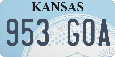KS license plate 953GOA