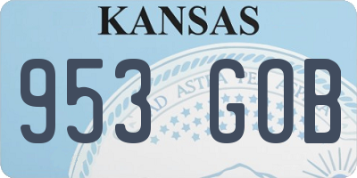 KS license plate 953GOB