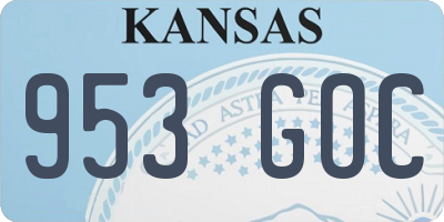 KS license plate 953GOC