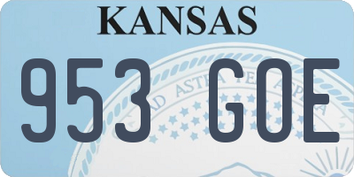 KS license plate 953GOE